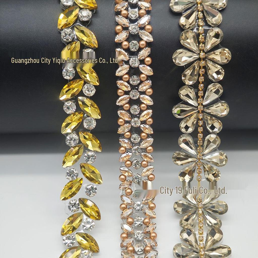 Corrente de Hotfix com Strass Marquise para Sapatos, Bolsas, Cintos, Coleiras, Roupas e Acessórios de Joalheria DIY