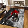 Red Motorcycle Art Printed Door Mat Non-Slip Washable Floor Rug for Living Room Bedroom Office Retro Home Decorative Area Carpet