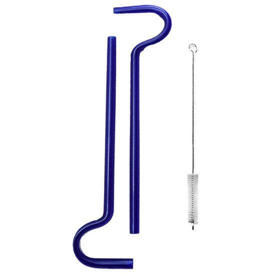 Lot de 2 pailles en verre teinté réutilisables avec brosse, bouchon amovible robuste pour boire de l'eau, fabrication soignée, pailles anti-rides pour les lèvres