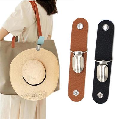 Clip per cappello per clip per cappello a becco d'anatra multifunzionale in pelle PU da viaggio
