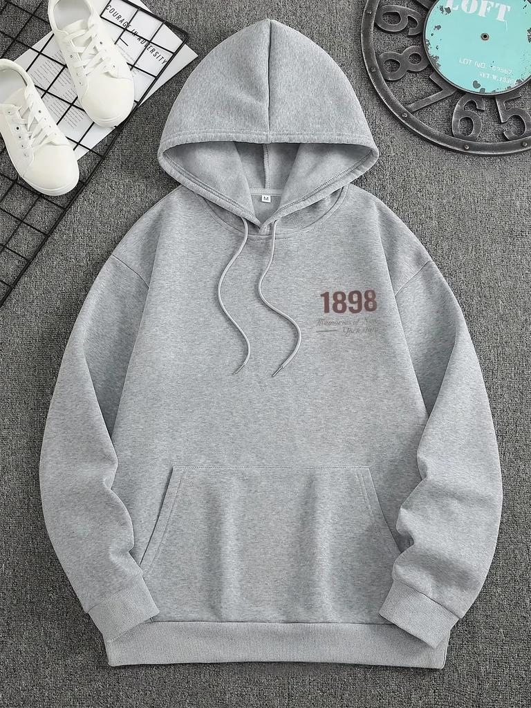 Men's Retro Brooklyn 1898 Pattern Fashion Retro Hoodie Casual Street Style Autumn_Winter Hoodie hoodie sweatshirt hoodies