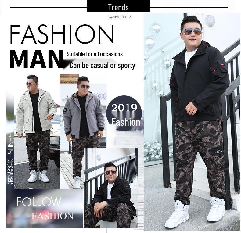 Men's Plus Size Camouflage Cargo Joggers - Streetwear Casual Loose Fit for Spring & Autumn