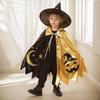 Wizard Children Halloween Cape Hat Cosplay Costume Gold Star Moon Pattern Party
