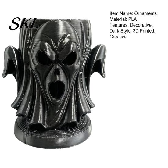 3D Horror Ghost Figure Printed Egg Holder, Multi-Functional Tray Ornaments for Storage And Durable Desktop Decoration, Halloween Theme Stable