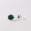 Green Onyx Gemstone 925 Sterling Silver Jewelry Handcrafted Stud Earrings 0.5" EE-178-17