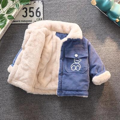 Automne Hiver Enfants Épaissir Vestes en Peluche Manteau Vêtements Rembourrés en Coton Vêtements d'Extérieur Chauds en Velours Côtelé pour Nourrisson Vêtements Épais pour Tout-Petit