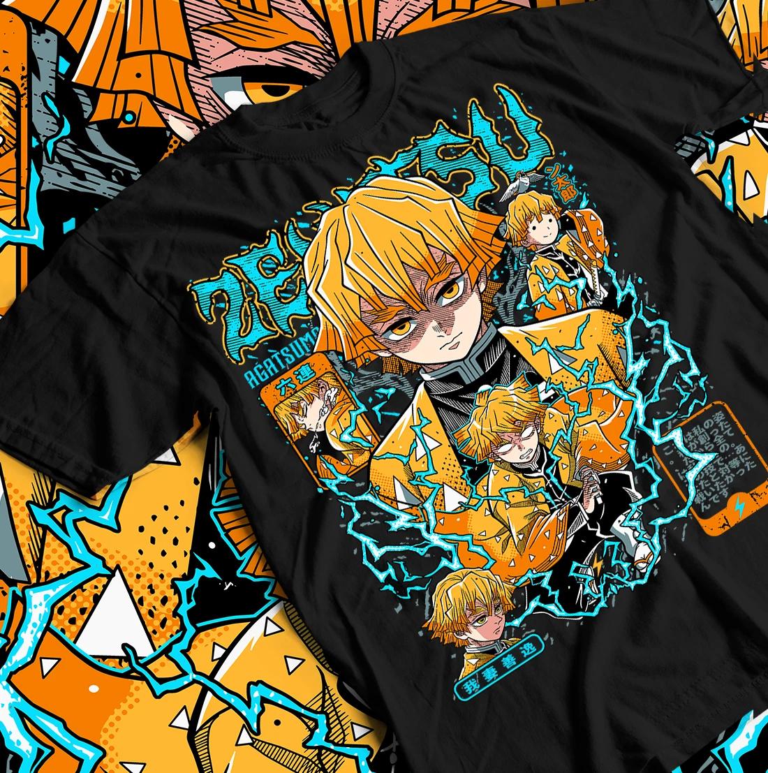 Ghost Slayer Anime Tshirt SpringSummer New Style Mens Casual Hip Hop Unisex Tshirt S