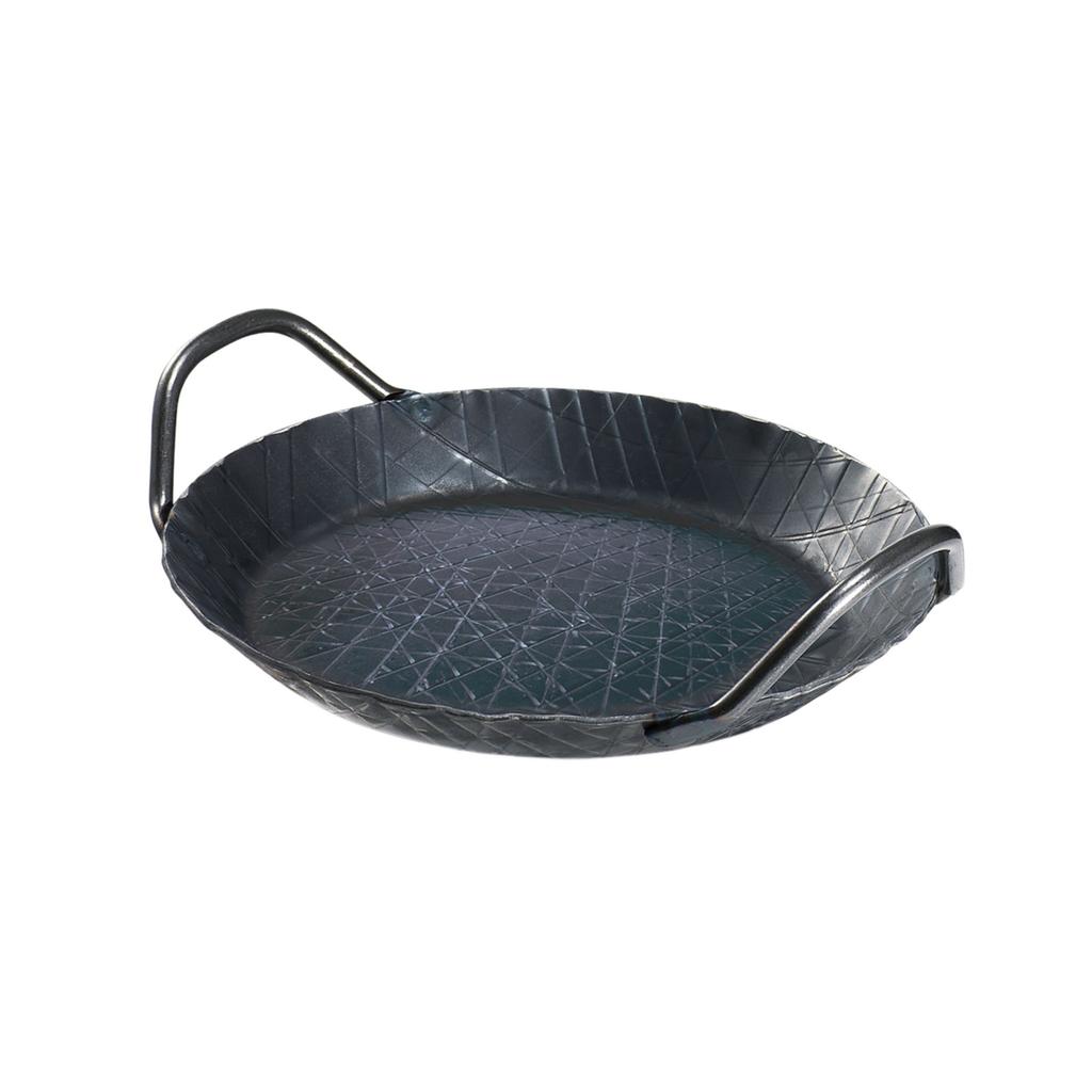 Turk Iron Serving Pan for Roasting, Includes Pot Brush, Authentic, 28cm Deep