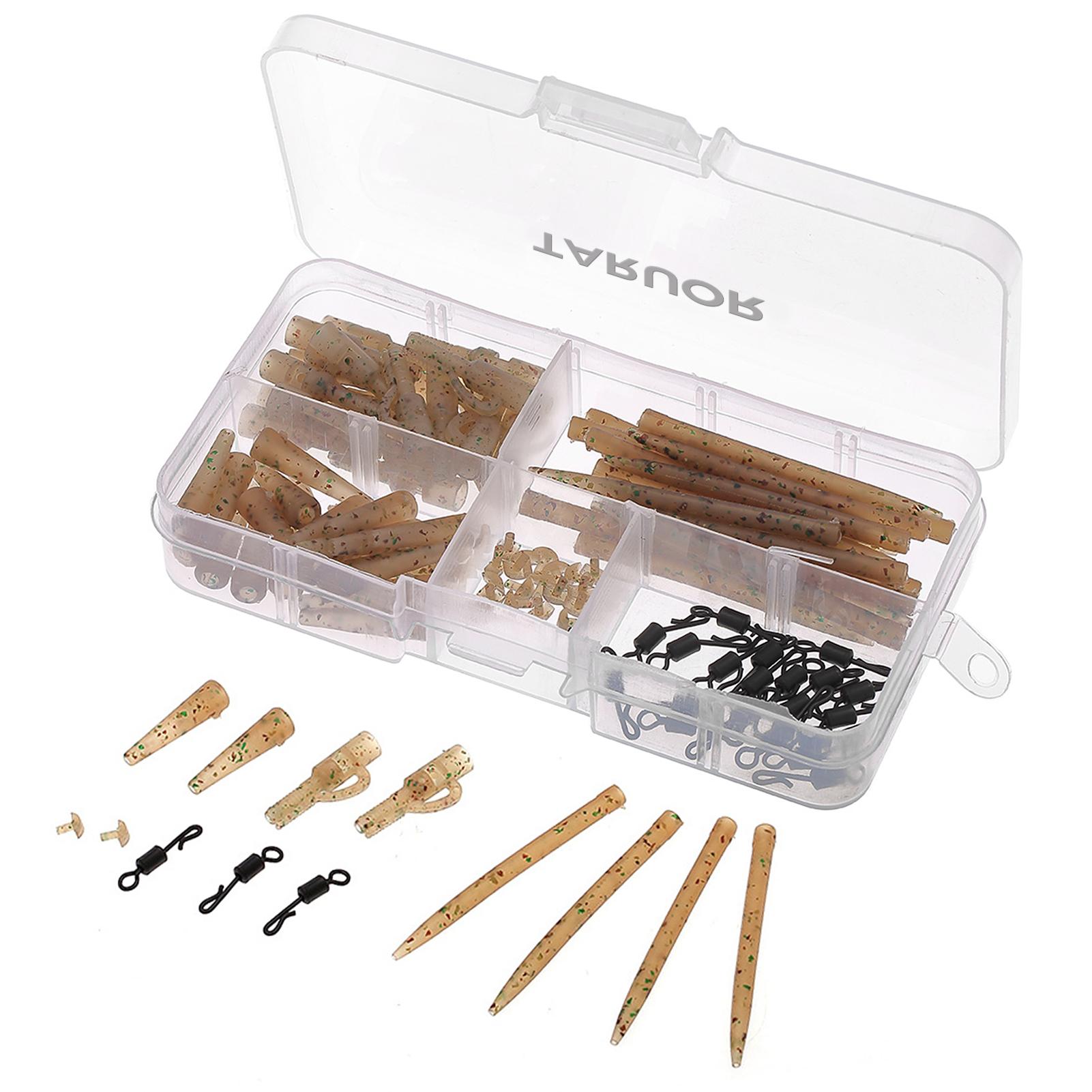 

TARUOR 100 шт. терминал для ловли карпа, безопасные зажимы для свинца с булавками, резиновые трубки для хвоста, анти- камуфляжный