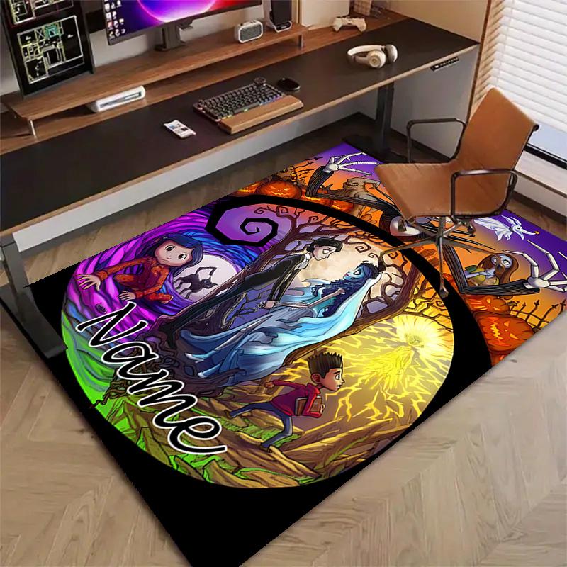 Custom Jack Mat Personalized Name, Polyester Washable Indoor Entryway Rug, Gift for Christmas, Easter, Thanksgiving Day
