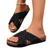 Plus-size Shoes, Slippers, New Wedge Heel, Cross-stitch Slippers, Beach Slippers, Women's Shoes