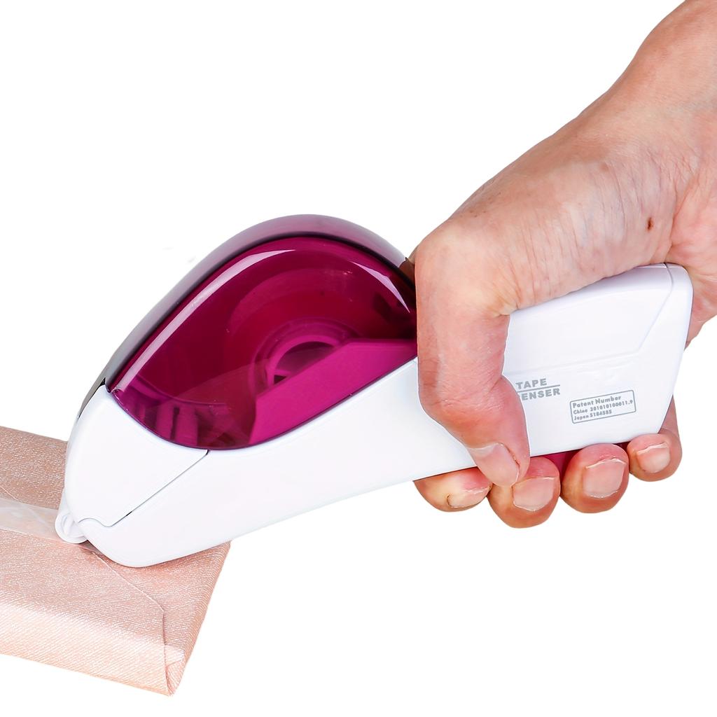 Handheld Tape Dispenser with Cutter, Transparent Desktop Adhesive Tape Cutter for Wrapping and Packaging
