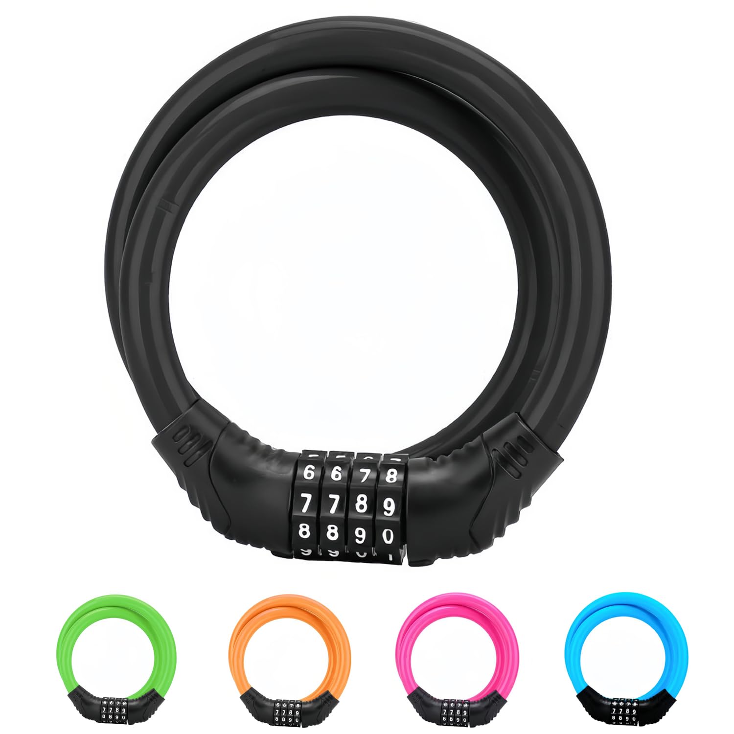 

Fieekty Bicycle Lock with and 600mm Personalized No Key Changeable Dial Japanese Instruction Manual Included Black Key, Dial, Wire, Long, 10.04mm