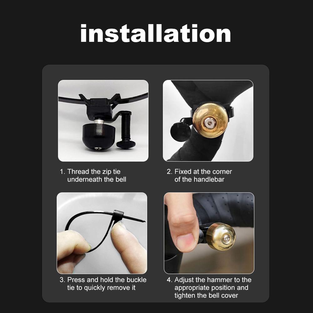 Mini Cycling Safety Warning Alarm Copper Handlebar Bell Ring Loud Crisp Clear Sound Bicycle Accessories for Road Mountain Bike