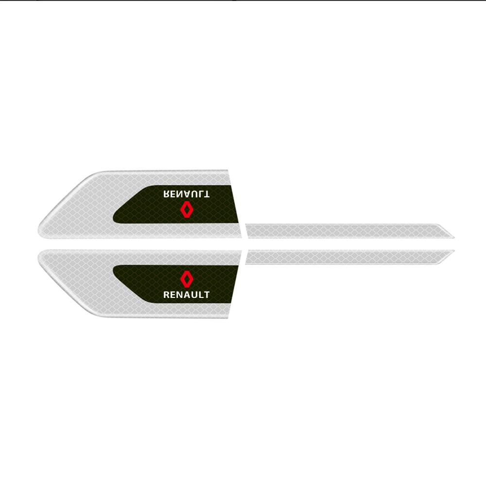 2Pcs Car Reflective Side Body Fender Safety Warning Sticker For Renault RS Koleos Captur Kadjar Megane Clio Scenic DACIA Duster SS6
