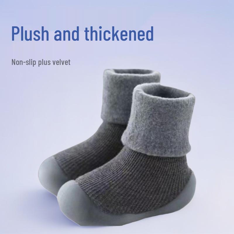 Thickened Winter Fleece Baby Walking Shoes: Non-Slip Soft Sole for Boys & Girls