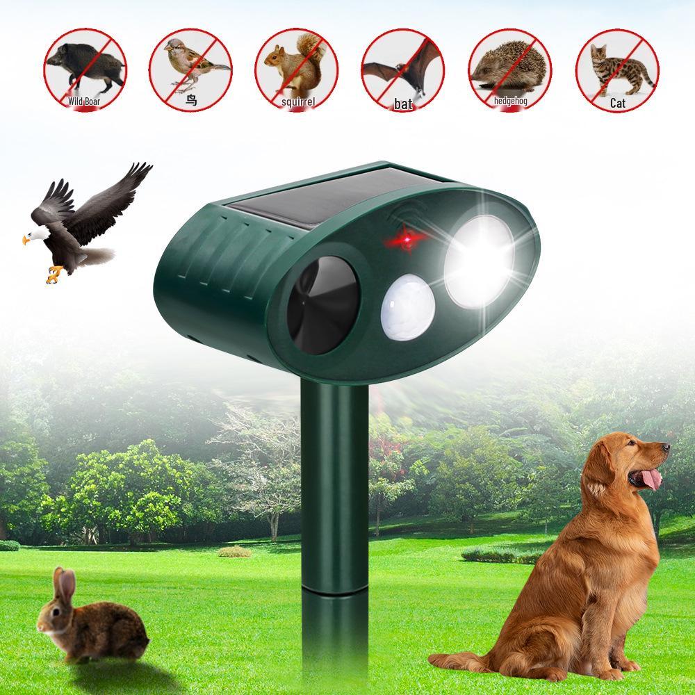 Solar-Powered Pest Repeller with Flashing Light for Cats, Dogs, and Birds
