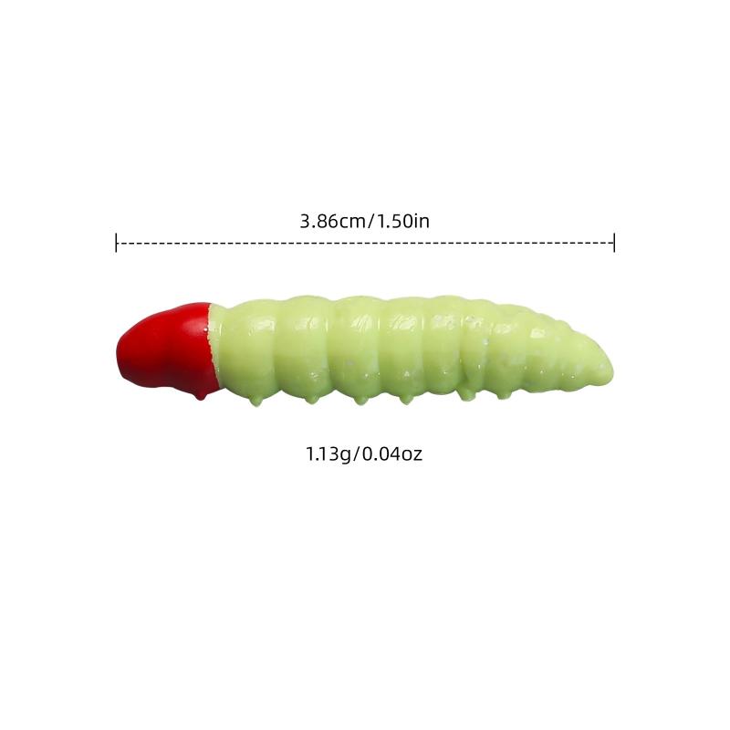 12Pcs Floating Worm Lures 1.1G/38Mm Trout Fishing Soft Lure Shrimp-Scented Bait Artificial Silicone Trout Plastic Baits