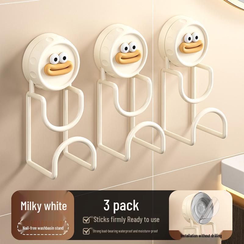 Cartoon Suction Cup No-Drill Bathroom Basin Rack & Multi-Functional Hook