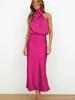 Luxury Satin Sleeveless Dress for Women - Elegant Evening Gown for  Spring/Summer Collection