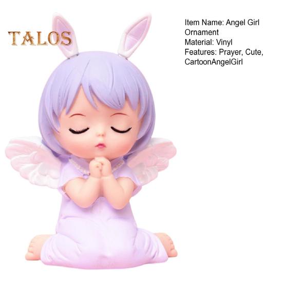 Engelsmädchen-Statue, Hasenohren, Kuchendekoration, Vinyl, neuartige Cartoon-Engelsmädchen-Statue, Tischdekoration, Heimbedarf