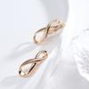 New  Rose Gold Color Long Earrings Women Wedding Unique Creative Fashion Jewelry Hollow Metal Glossy Drop Earrings