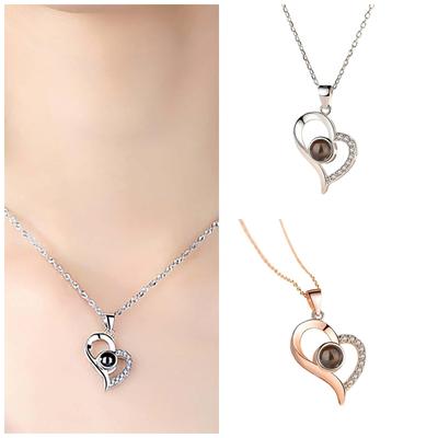 Necklace Love Peach Heart Pendant Creative Necklace Will Not Fade