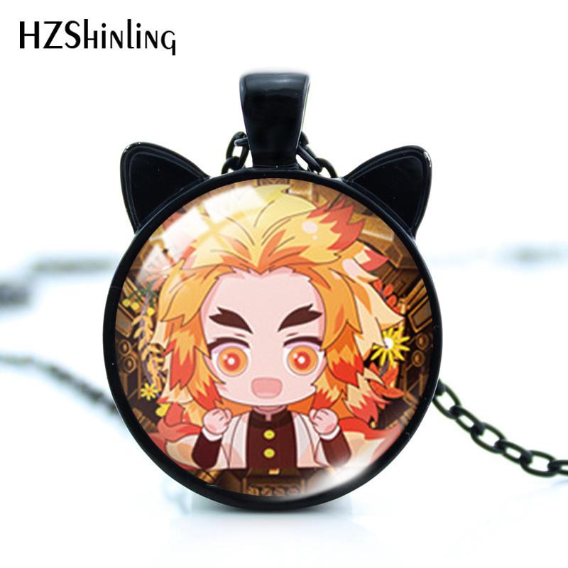 Alloy Necklace Fashionable With Tanjiro And Butterfly Shinobu Characters And Stunning Pendant Cat