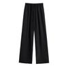 Plus Size Women High Waisted Wide Leg Trousers Summer Cool Feeling Straight Thin Pants