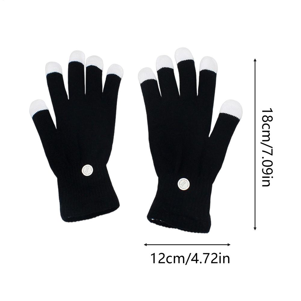 Fashion Party Led Rave Flashing Gloves Glow 7 Mode Light Up Finger Tip Lighting Black New Holiday