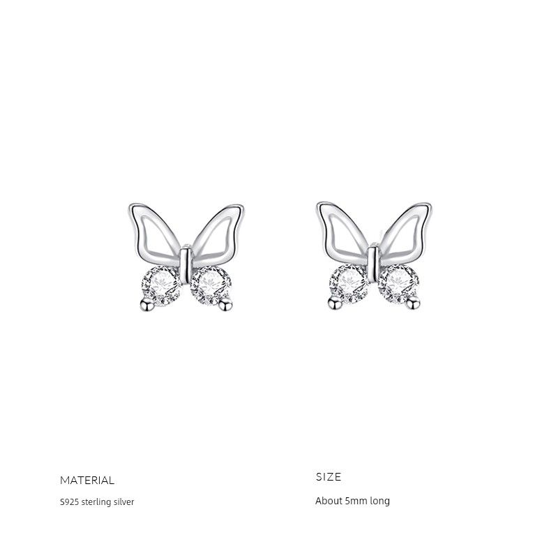 

Xiaoxianren 925 Sterling Silver Butterfly Women s Instagram Stud Earrings for Sleeping A pair