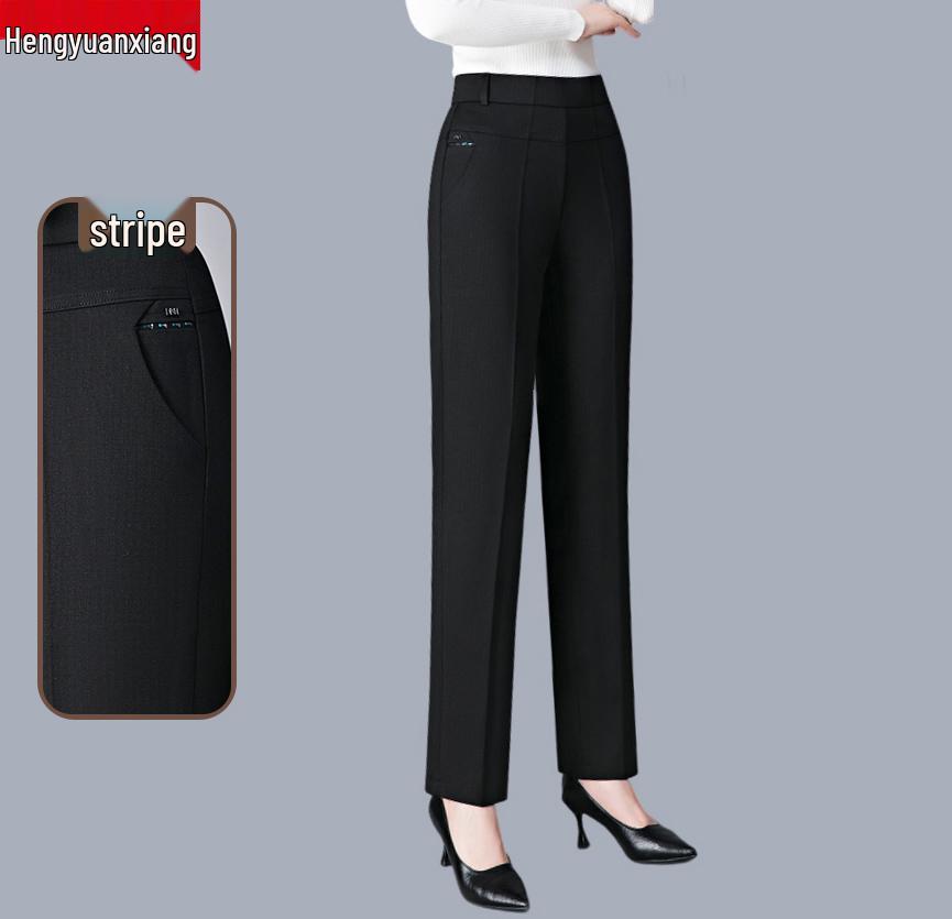 

Hengyuanxiang 2025 Весна и Осень Брюки прямого кроя больших размеров для женщин среднего возраста 5XL (150-165 jin)