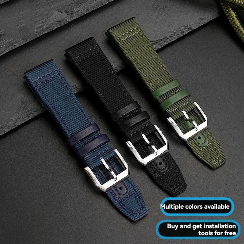 Voor IWC pilot Mark XVIII Spitfire Portugal serie outdoor sporten nylon canvas horlogeband voor heren 20 21 22MM