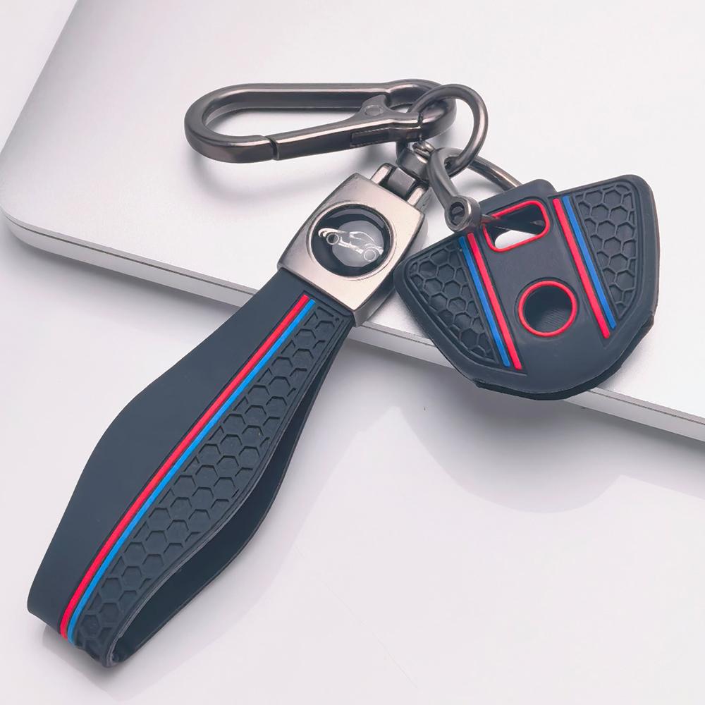 Silicone Key Fob Cover for BMW F650GS F700GS F800GS F800ST K1200R K1200S K1300R K1300S K1600GT K1600GTL R1200GS S1000RR S1000R with Keychain Key Cover