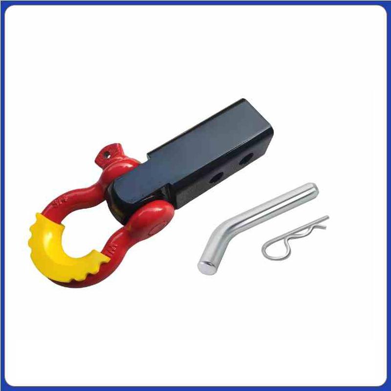 Tow Hitch Receiver 2"15T Break Strength Shackle Hitch Receiver with 3/4 Shackle Towing Accessories for Vehicle Trailer Recovery