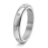 Rotatable Sunflower Titanium Steel Engagement Ring with Inlaid Stone for Men and Women