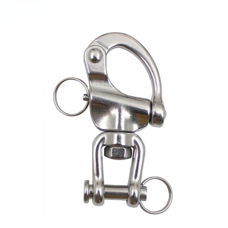 70/87/128mm Stainless Steel Swivel Shackle Quick Release Boat Anchor Chain Eye Shackle Swivel Snap Hook For Marine Architectural