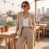 Women's Casual Two Piece Suit Set with and Pants for Everyday Fashion Look