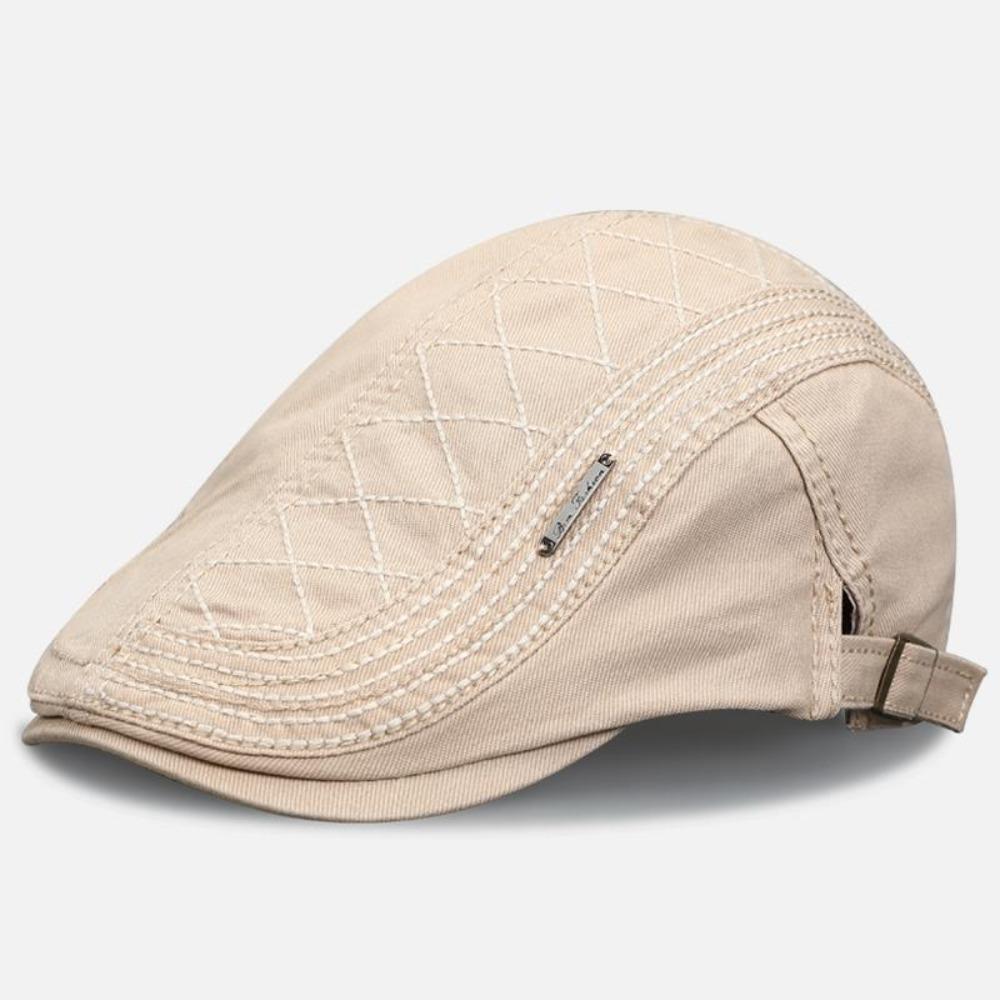 Adjustable Men's Newsboy Caps Herringbone Pattern Painters Hats Casual Flat Cap Outdoor Wear