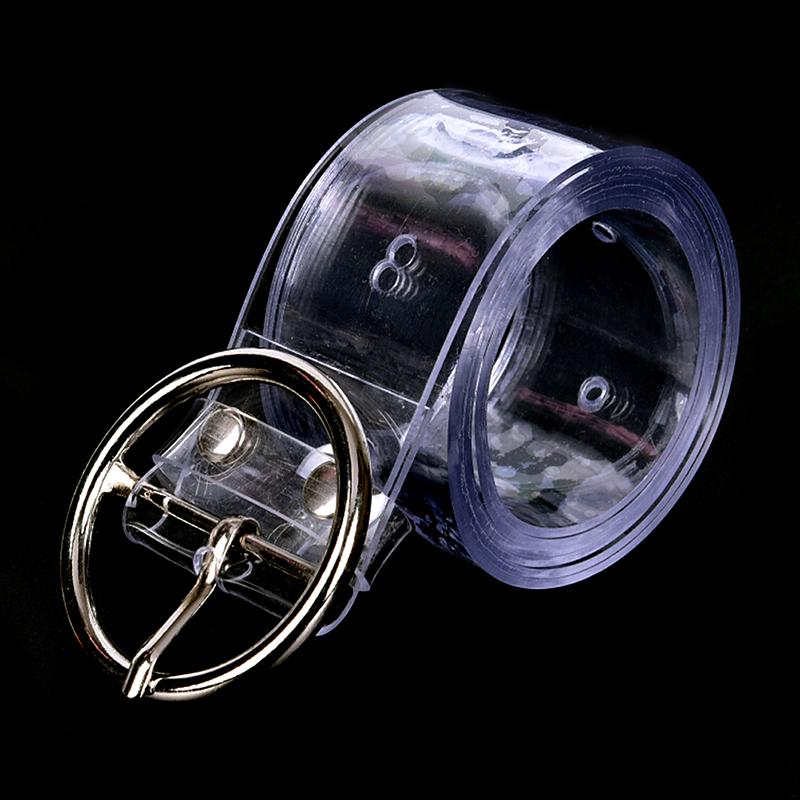 Women Long Transparent Belt Heart Pin Buckle Waist Female Belt Waistband Gift