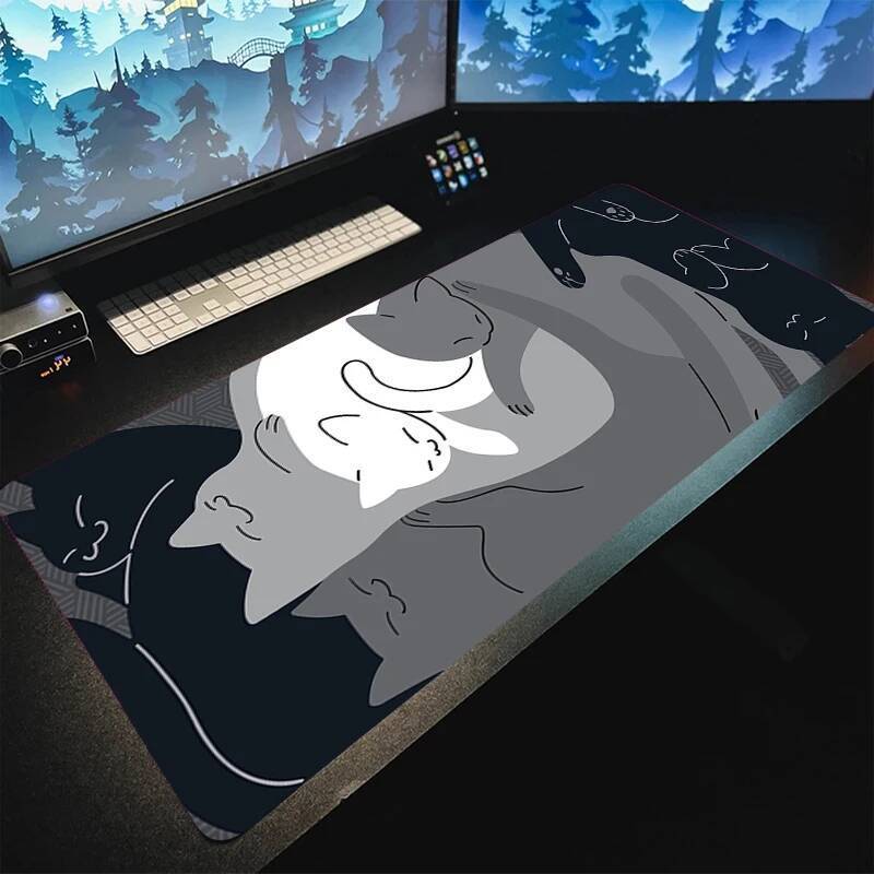 Large Mousepad Locking Edge Gamer Mousepads Keyboard Mat xcm Desk Rug Cute Cat Pc HD Desk Mats Company Mouse Pad For Gift