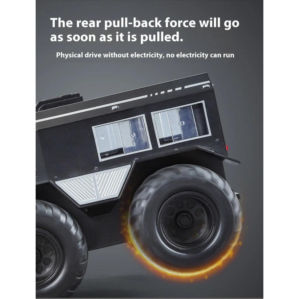 1/24 Scale Sherp All-terrain Car Model Toy Metal Diecast Sound Light Pull Back Shock Absorption Off Road Vehicle Gifts for Kids