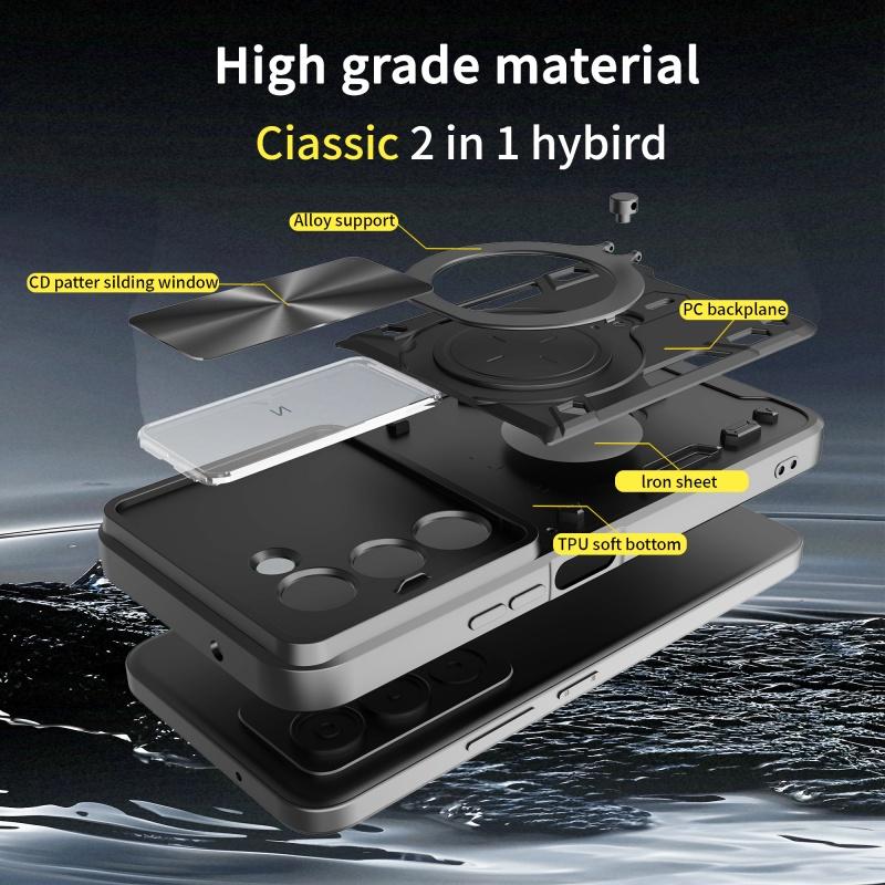 For Xiaomi Redmi 15 4G 171mm Case Slide Lens Protect Armor Shockproof Phone Case Coque For Redmi 15 4G 171mm Ring Holder Cover