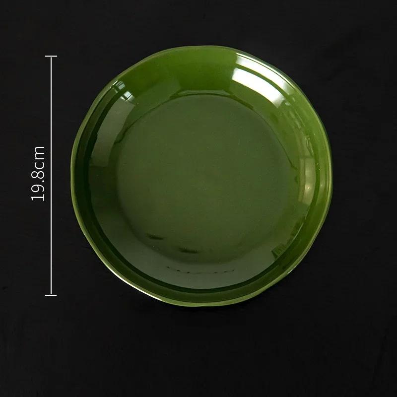 Modern Style Ceramic Plate Retro Restaurant Steak Pasta Dining Plates Delicious Dishes Large Soup Bowls Household Tableware