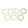 7Pcs/Set Kpop Sunflower Flat Snake Chain Bracelets for Women Trendy CCB Beads Charm Bangles Couple Friends Jewelry Accessories