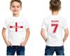 Personalised England Football Boys Baby Children T-shirts with Your Name and Number Birthday Part