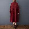 Women's Loose Brushed Comfortable Slimming Mid Length Long Sleeved Dress