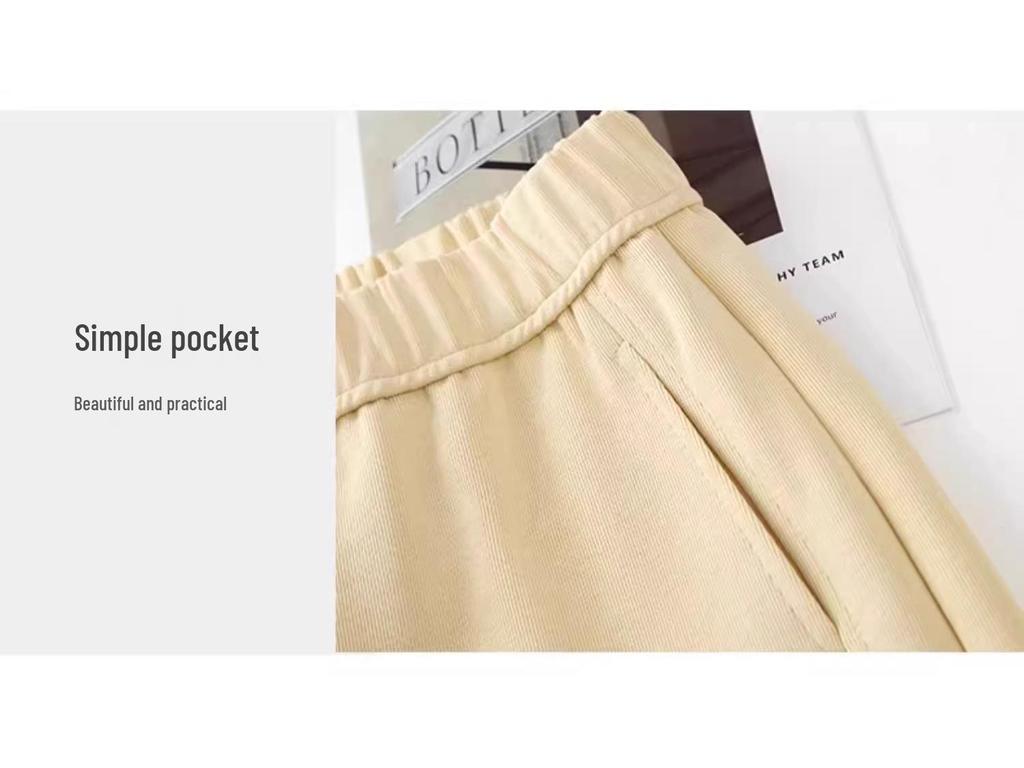 Chic Yellow Wide-Leg Sweatpants for Women - Spring/Autumn 2025 Slimming Lazy Style with Crescent Moon Design