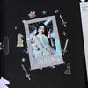 Aurora Line Laser Stickers DIY Photo Decoration Base Collage Materials Handbooks Stationery, Star Small Card Decoration