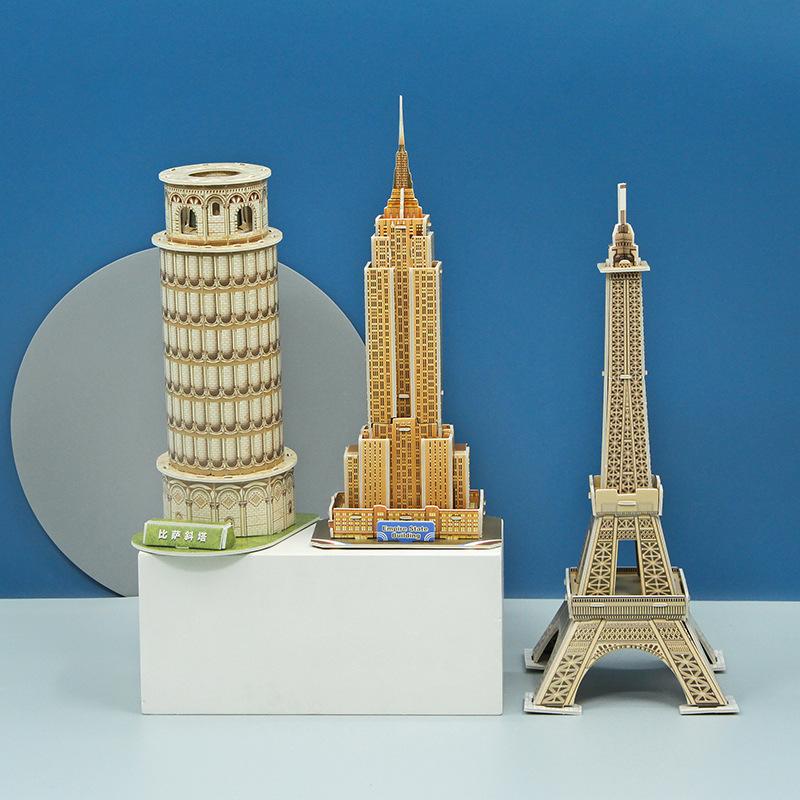 3D Paper Card World Famous Architectural Models Puzzle Handmade DIY Assembly Developmental Toys for Boys Gift